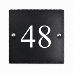 Rustic Slate House Number 48 With White Infill (15 X 15Cm) - thumbnail 1