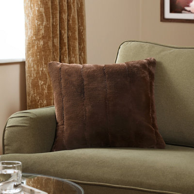 Paoletti Empress Faux Fur Cushion Cover, Brown, 45 X 45Cm - image 1