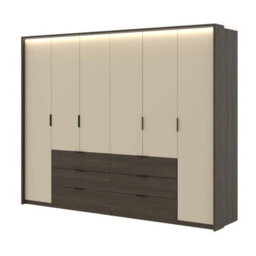 Arte Mola 274Cm Hinged Door Wardrobe - Oak Dunin & Beige, Epic Storage For Shared Bedrooms - thumbnail 5