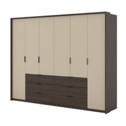Arte Mola 274Cm Hinged Door Wardrobe - Oak Dunin & Beige, Epic Storage For Shared Bedrooms - thumbnail 2