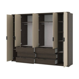 Arte Mola 274Cm Hinged Door Wardrobe - Oak Dunin & Beige, Epic Storage For Shared Bedrooms - thumbnail 3