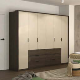 Arte Mola 274Cm Hinged Door Wardrobe - Oak Dunin & Beige, Epic Storage For Shared Bedrooms - thumbnail 1