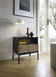 Arte Sento Bedside Cabinet (H)560mm (W)540mm (D)390mm With Drawer And Led Lighting - thumbnail 3