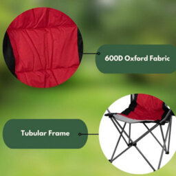 Redwood Leisure Redwood High Back Padded Camping Armchair - Red - thumbnail 6