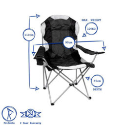 Redwood Leisure Redwood High Back Padded Camping Armchair - Red - thumbnail 2