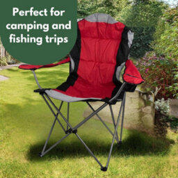 Redwood Leisure Redwood High Back Padded Camping Armchair - Red - thumbnail 8