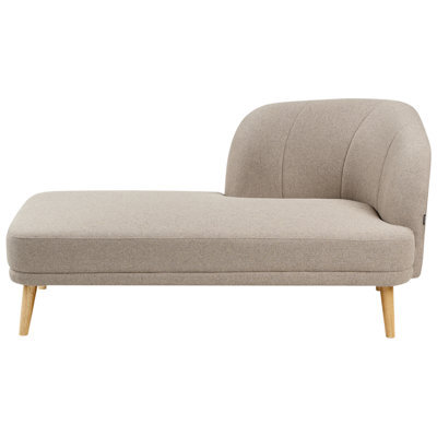 Beliani Right-Hand Chaise Longue Tanlay Fabric Light Brown - image 1