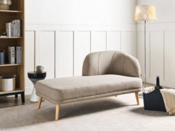 Beliani Right-Hand Chaise Longue Tanlay Fabric Light Brown - thumbnail 2