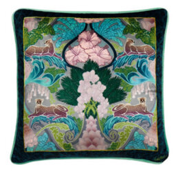 Laurence Llewelyn-Bowen Suburban Jungle Soft Touch Velvet Filled Cushion - thumbnail 2