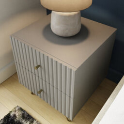 Gfw Thalia Ribbed 2 Drawer Bedside Table Grey - thumbnail 3