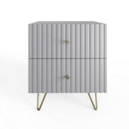 Gfw Thalia Ribbed 2 Drawer Bedside Table Grey - thumbnail 6