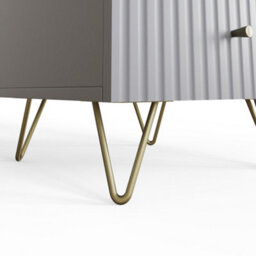 Gfw Thalia Ribbed 2 Drawer Bedside Table Grey - thumbnail 8