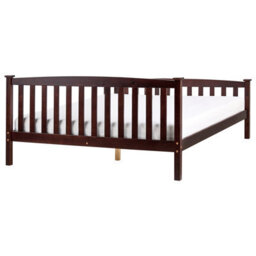 Beliani Bed Pine Wood Giverny 160 X 200 Cm (Eu King Size) Dark Brown - thumbnail 5