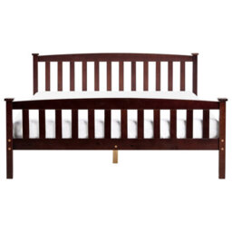 Beliani Bed Pine Wood Giverny 160 X 200 Cm (Eu King Size) Dark Brown - thumbnail 4
