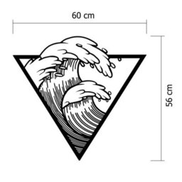 Decortie Modern Metal Wall Art Sea Theme Home Ornament Decorative Minimalist Design Hanging Wall Sculpture, Black - thumbnail 4