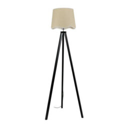 Valuelights Barbro Black Tripod Floor Lamp With White Trim Scallop Shade - thumbnail 3