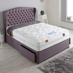 Divan Base Direct Dura Beds Cloud Lite Tranquility 1000 Pocket Sprung  Foam Divan Bed Set 6Ft Super King 4 Drawers- Naples Lilac - thumbnail 1