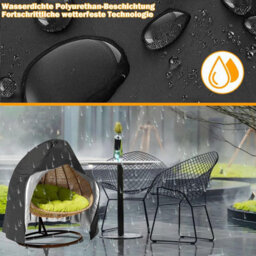 Outdoor Protective Cover, Hanging Egg Chair Patio Garden Furniture 231 200Cm, Black - thumbnail 5