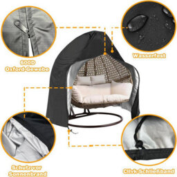 Outdoor Protective Cover, Hanging Egg Chair Patio Garden Furniture 231 200Cm, Black - thumbnail 3