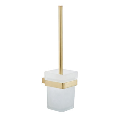 FNX Bathrooms Brushed Brass Toilet Brush Set - Modern Wall-Mounted Bathroom Essential - image 1