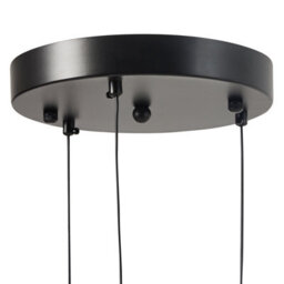 Wyld And Coco Novalux Pendant Lamp - Matte Black Aluminium, 3 Integrated Led Lights, Round Opal Shade, Adjustable Height - thumbnail 6