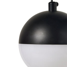 Wyld And Coco Novalux Pendant Lamp - Matte Black Aluminium, 3 Integrated Led Lights, Round Opal Shade, Adjustable Height - thumbnail 5