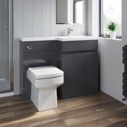 Aveli Bathroom Vanity Unit Basin 1100 mm Toilet Combined Furniture Right Hand Rh Grey