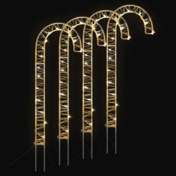 Christow Christmas 4 Micro Led Candy Cane Path Light Decorations - thumbnail 2
