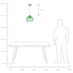 Wyld And Coco Aurora Home Pendant Lamp - Bell-Shaped Green Glass Shade, Adjustable Cable, Retro Lighting - thumbnail 9