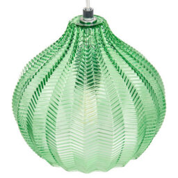 Wyld And Coco Aurora Home Pendant Lamp - Bell-Shaped Green Glass Shade, Adjustable Cable, Retro Lighting - thumbnail 5