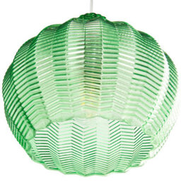 Wyld And Coco Aurora Home Pendant Lamp - Bell-Shaped Green Glass Shade, Adjustable Cable, Retro Lighting - thumbnail 1