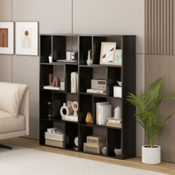 Costway 5-Tier Geometric Bookshelf 120 Cm Tall Bookcase Modern 8-Cube Display Shelving - thumbnail 4