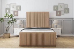 "Sloomy Kingsley Latte Dumfries Bed Frame With Mattress With 50"" Upholstered Headboard 2'6 Small Single" - thumbnail 1