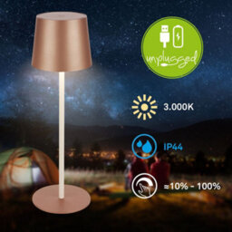 Briloner Coffee Led Table Lamp Rechargeable Light Dimmable Cordless Outdoor Indoor 34.5Cm - thumbnail 3