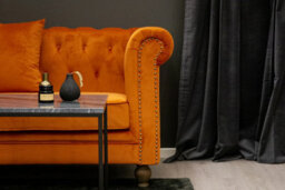 Velvet 3-Seat Sofa Rusty Orange 3 Seater Sofa, D88Xw217Xh80Cm Seat Height 43Cm - thumbnail 2