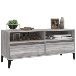 Berkfield Classic Tv Cabinet Grey Sonoma 100X34.5X44.5 Cm Engineered Wood - thumbnail 4