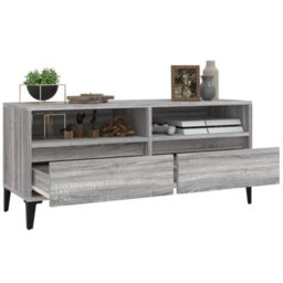 Berkfield Classic Tv Cabinet Grey Sonoma 100X34.5X44.5 Cm Engineered Wood - thumbnail 5