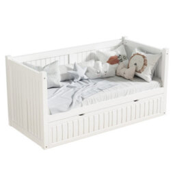 Home Treats Single Day Bed With Pocket Sprung Mattress For Kids White Wooden Childrens Bed With Drawer - thumbnail 5