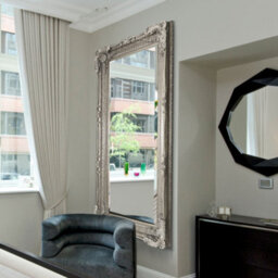 Mirroroutlet Carved Louis Silver Antique Full Length Leaner Dress Mirror 175 X 90Cm