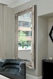 Mirroroutlet Carved Louis Silver Antique Full Length Leaner Dress Mirror 175 X 90Cm - thumbnail 6