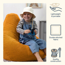 icon Kids Dalton Corduroy Bean Bag Yellow - thumbnail 4