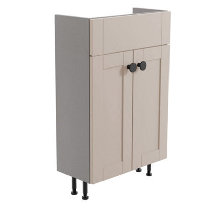 Ashford Matt Cashmere Shaker Freestanding Fitted Bathroom Slim Vanity Base Unit (W)500mm (H)820mm