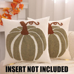 Amorly 2Pack Green Pumpkin Pillowcases, 45Cm Visual Effect Cushion Covers, Halloween & Thanksgiving Ornament, No Inserts, Couch Decor - thumbnail 6