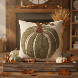 Amorly 2Pack Green Pumpkin Pillowcases, 45Cm Visual Effect Cushion Covers, Halloween & Thanksgiving Ornament, No Inserts, Couch Decor - thumbnail 7
