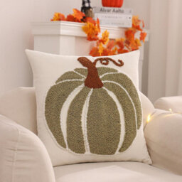 Amorly 2Pack Green Pumpkin Pillowcases, 45Cm Visual Effect Cushion Covers, Halloween & Thanksgiving Ornament, No Inserts, Couch Decor - thumbnail 8