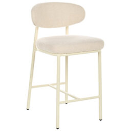 Wyld And Coco Boucle Bar Chairs Set Of 2 Armless With Powder-Coated Iron Legs Light Beige - thumbnail 5