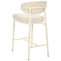 Wyld And Coco Boucle Bar Chairs Set Of 2 Armless With Powder-Coated Iron Legs Light Beige - thumbnail 6