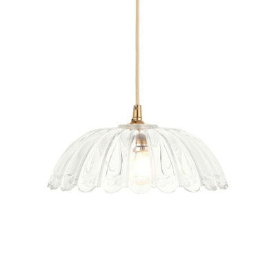 Luminosa Lighting Luminosa Carnation Dome Pendant Ceiling Light Clear Glass E27 Or B22 - image 1