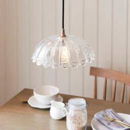 Luminosa Lighting Luminosa Carnation Dome Pendant Ceiling Light Clear Glass E27 Or B22 - thumbnail 4