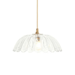 Luminosa Lighting Luminosa Carnation Dome Pendant Ceiling Light Clear Glass E27 Or B22 - thumbnail 1